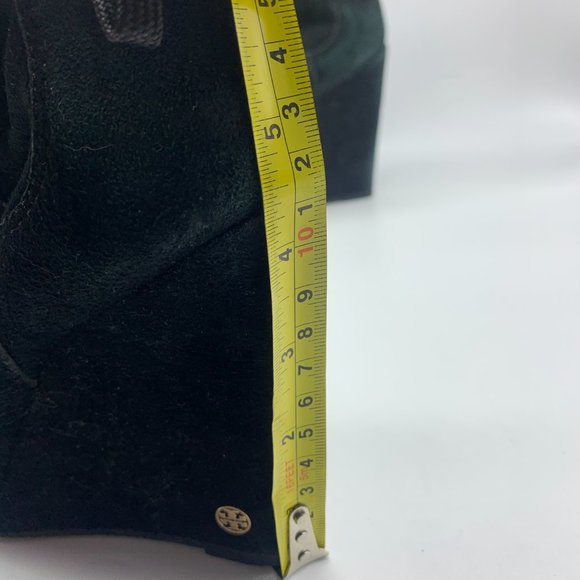 Tori Burch Sculpted Wedge Black Bootie 8M - Picture 3 of 8